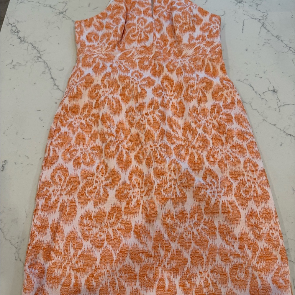 Trina Turk Vibrant Orange and White Dress